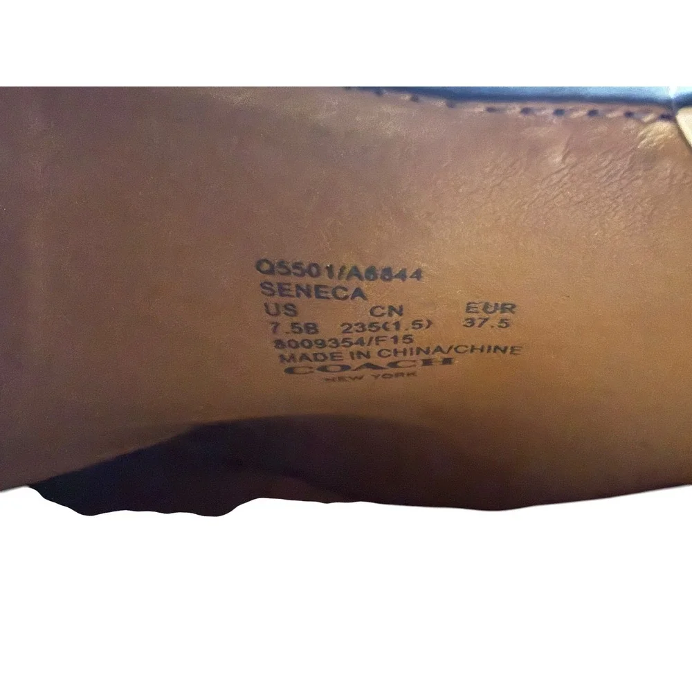 Coach Seneca Black Leather‎ Pointed Toe Ankle Booties Stiletto Heel Q5501 7.5B